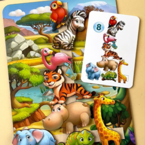 vzdelávacia detská hra na suchý zips s kartami "zvieratá"